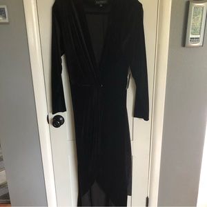 Eloquii - Black Velvet wrap dress